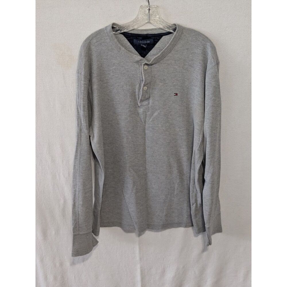 Y2K Tommy Hilfiger Gray Henley and Blue Quarter Zip Sweater Bundle of 2 Size XL